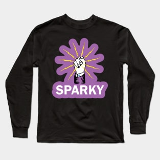 Sparky Lighting in Hand fist for Funny Electricians Long Sleeve T-Shirt